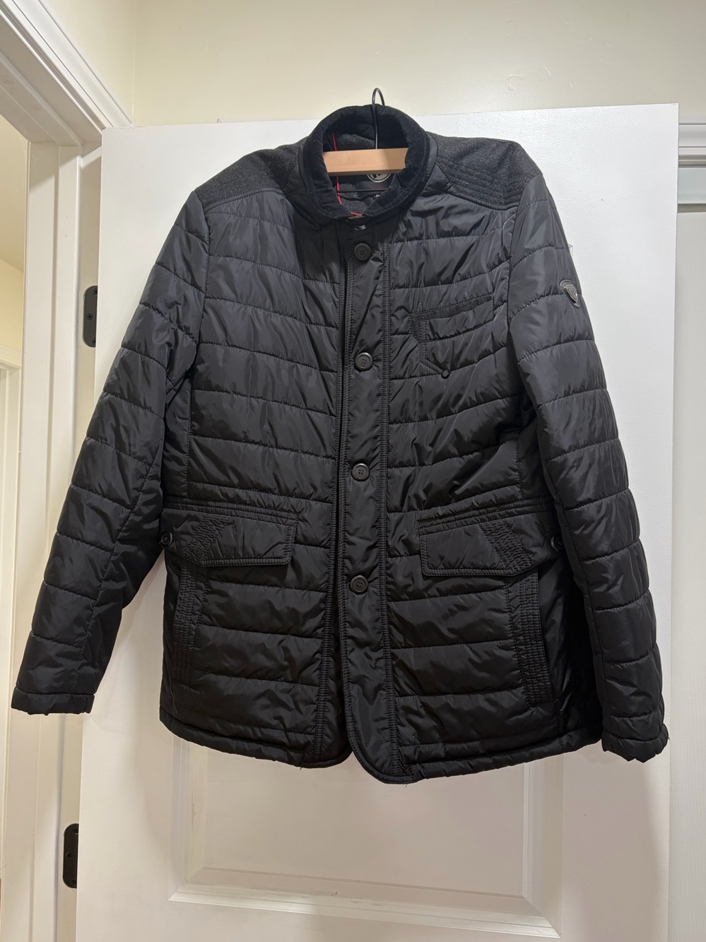 Bugatti Italy Luxury Black Quilted Lightweight Jacket Coat XL